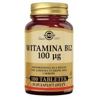 SOLGAR Naturalna Witamina B12 100 mcg 100 tabletek