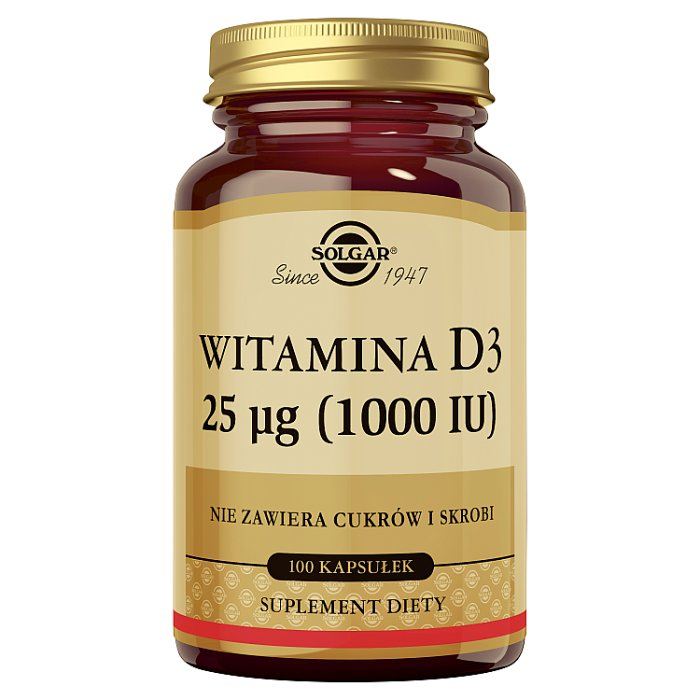 SOLGAR naturalna Witamina D3 100 kapsułek