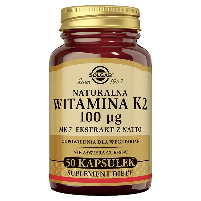 SOLGAR Naturalna Witamina K2 100 µg 50 kapsułek