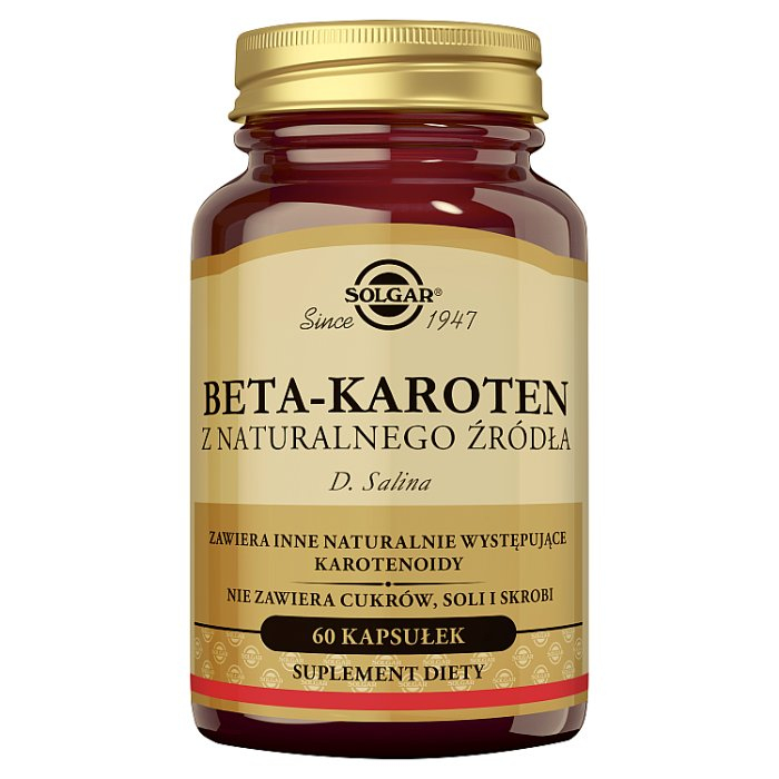 Solgar Naturalny Beta Karoten 7 mg kapsułki z alg D. salina, 60 szt.
