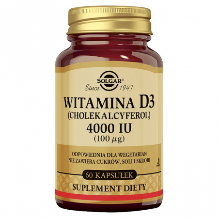 SOLGAR Witamina D3 4000IU 60 kapsułki