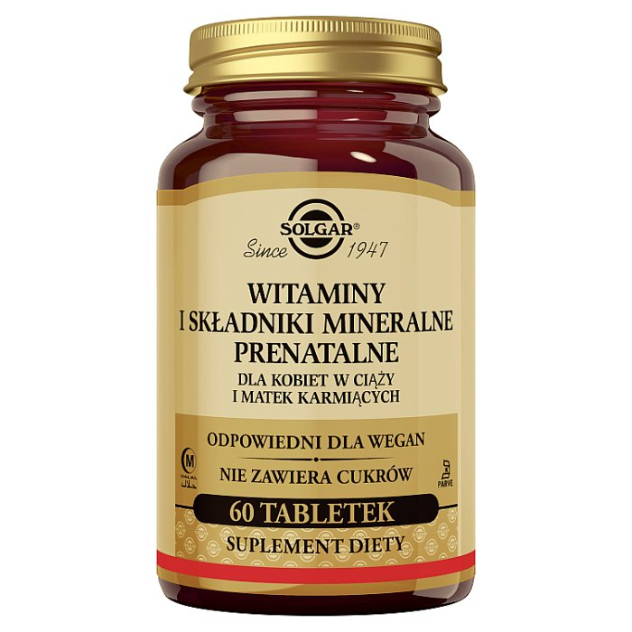 SOLGAR Witaminy i minerały prenatalne 60 tabletek