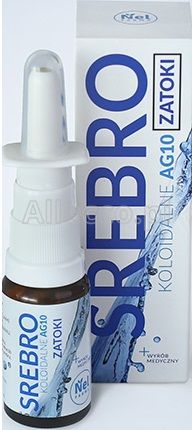 Srebro koloidalne AG10 Zatoki aerozol do nosa 15 ml / Zapalenie zatok przynosowych i nieżyt nosa