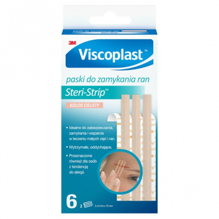 STERI-STRIP Paski do zamykania ran 6 pasków o rozmiarach (6mm x 75mm)