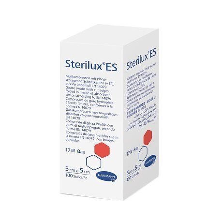 Sterilux ES kompresy niejałowe 5 cm x 5 cm 17-nitkowe 8-warstwowe 100 sztuk