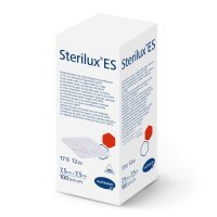 Sterilux ES kompresy niejałowe 7,5 cm x 7,5 cm 17-nitkowe 12-warstwowe 100 szt.