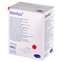 STERILUX Kompresy jałowe 17 nitek 12 warstw 5cm x 5cm 25 szt.