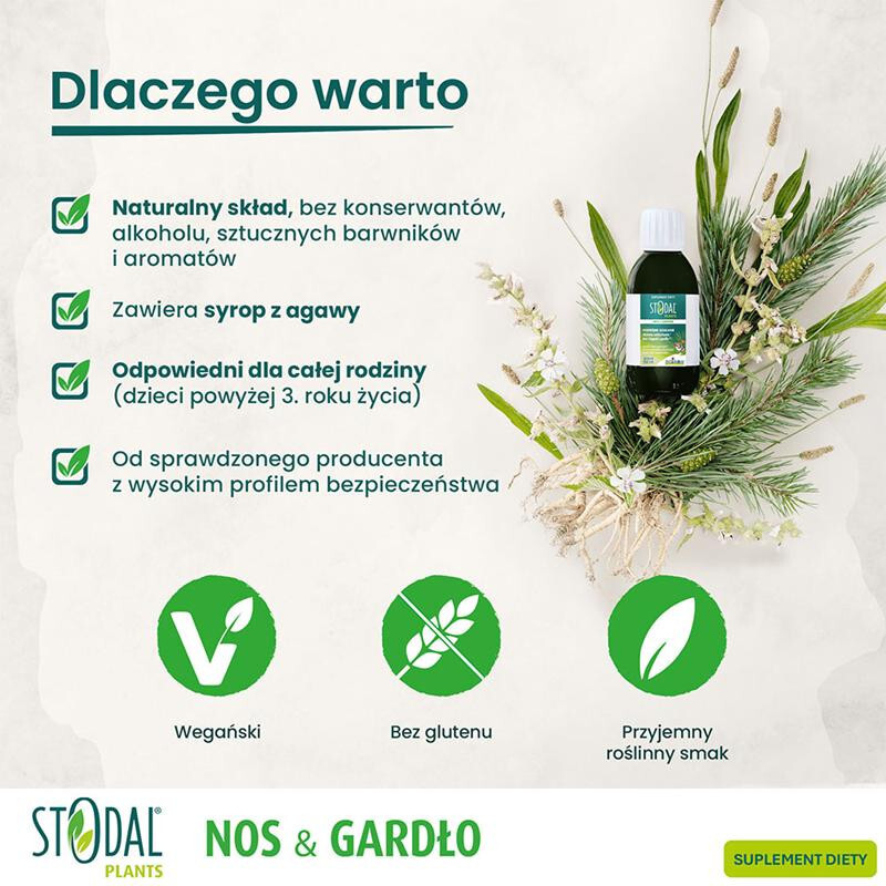 Stodal Plants Nos & Gardło syrop, 150 ml
