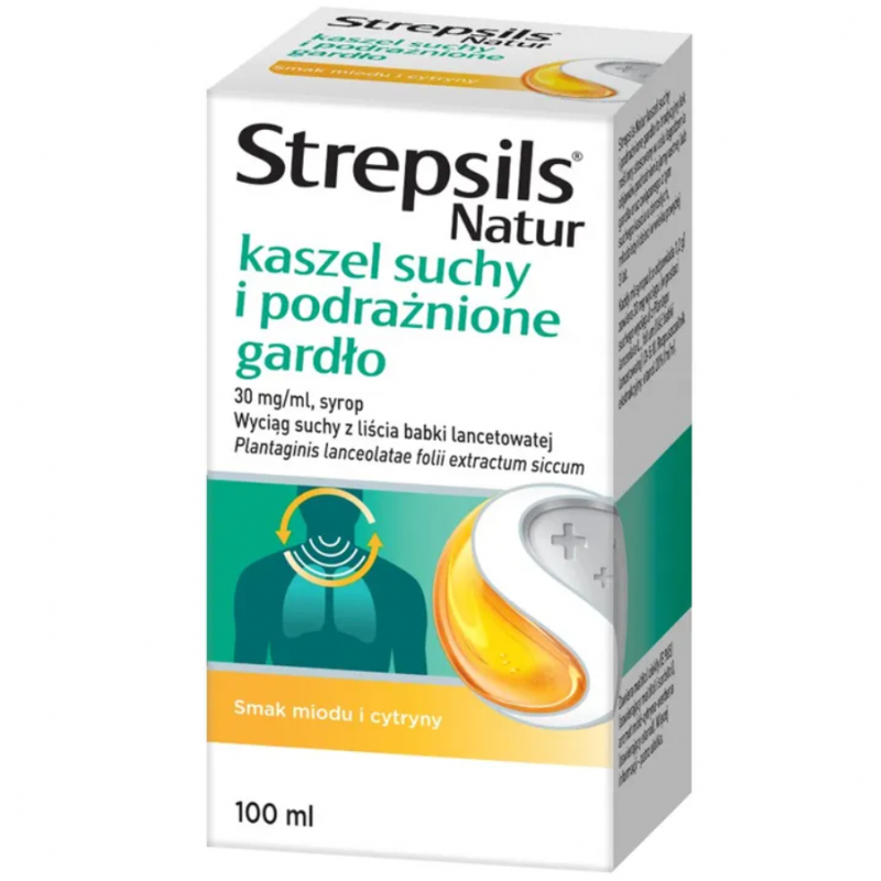 Strepsils Natur kaszel suchy i podrażnione gardło 30 mg/ml syrop, 100 ml