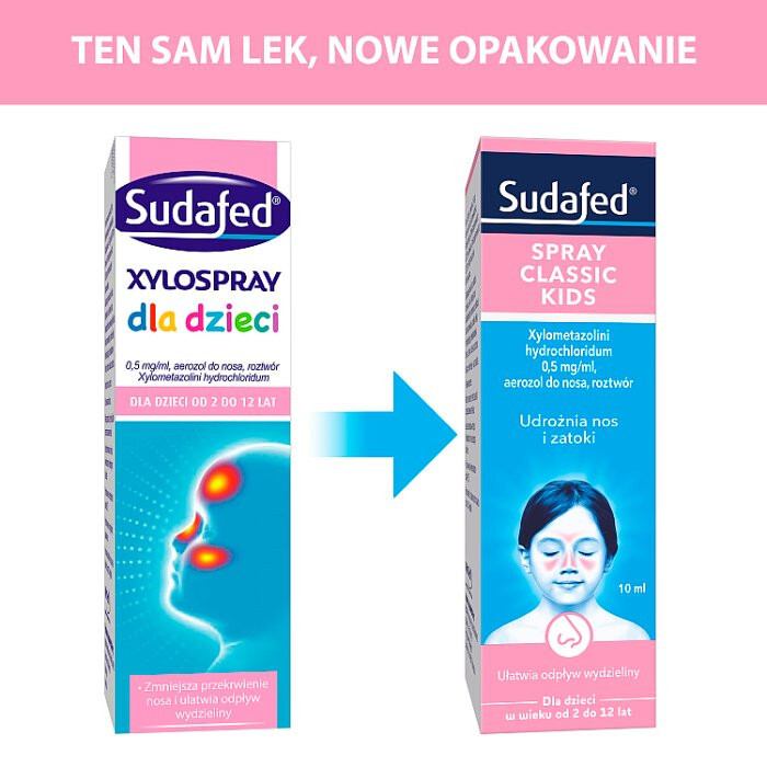Sudafed XyloSpray dla dzieci 0,5 mg/ml aerozol do nosa 10 ml