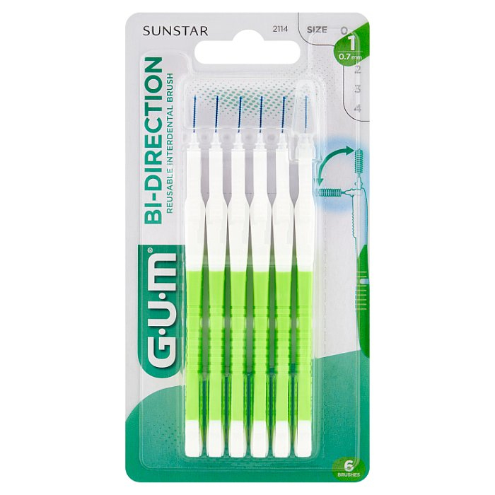 SUNSTAR GUM Bi-Direction Szczoteczki międzyzębowe 0,7 mm 6 sztuk