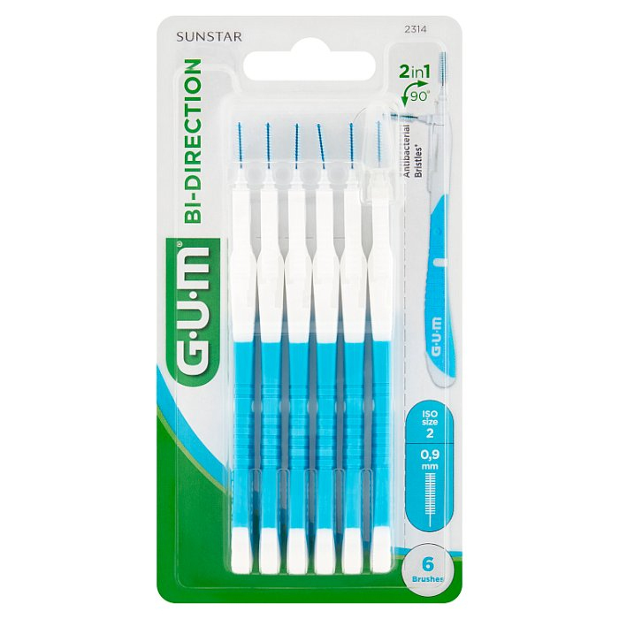 SUNSTAR GUM Bi-Direction Szczoteczki międzyzębowe 0,9 mm 6 sztuk