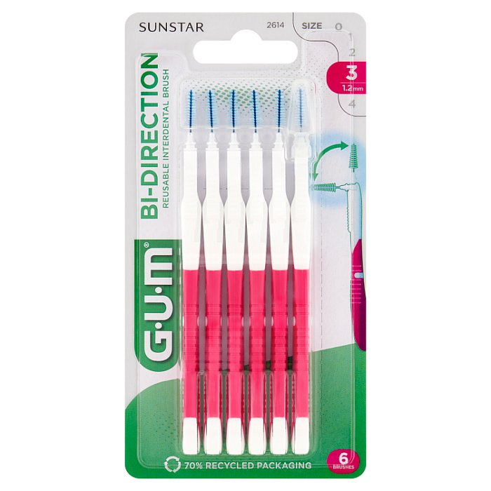 SUNSTAR GUM Bi-Direction Szczoteczki międzyzębowe 1,2 mm 6 sztuk