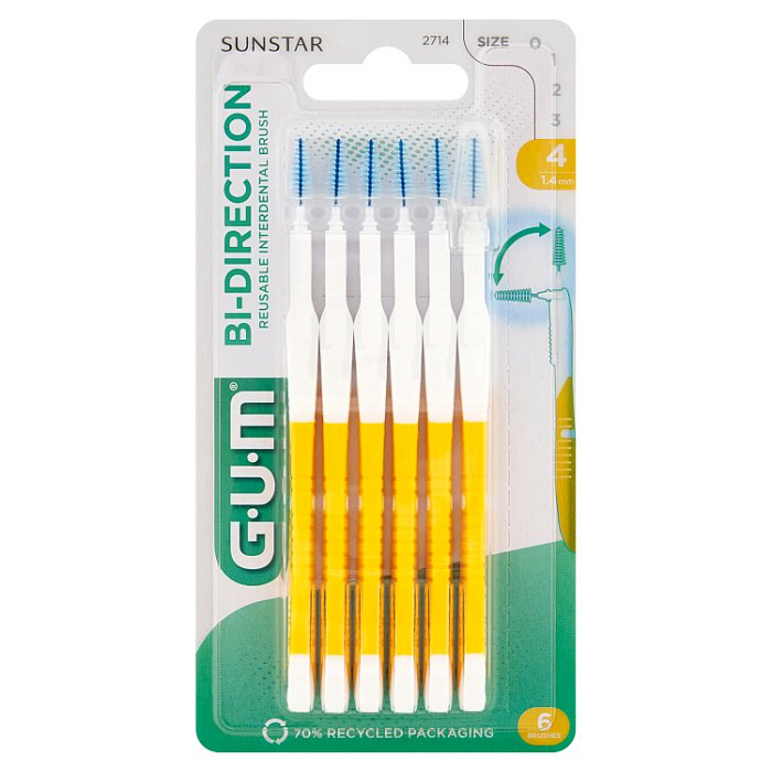 SUNSTAR GUM Bi-Direction Szczoteczki międzyzębowe 1,4 mm 6 sztuk