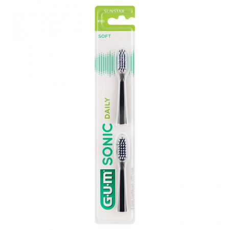 SUNSTAR GUM Końcówki do szczoteczki sonicznej czarne, 2 szt.