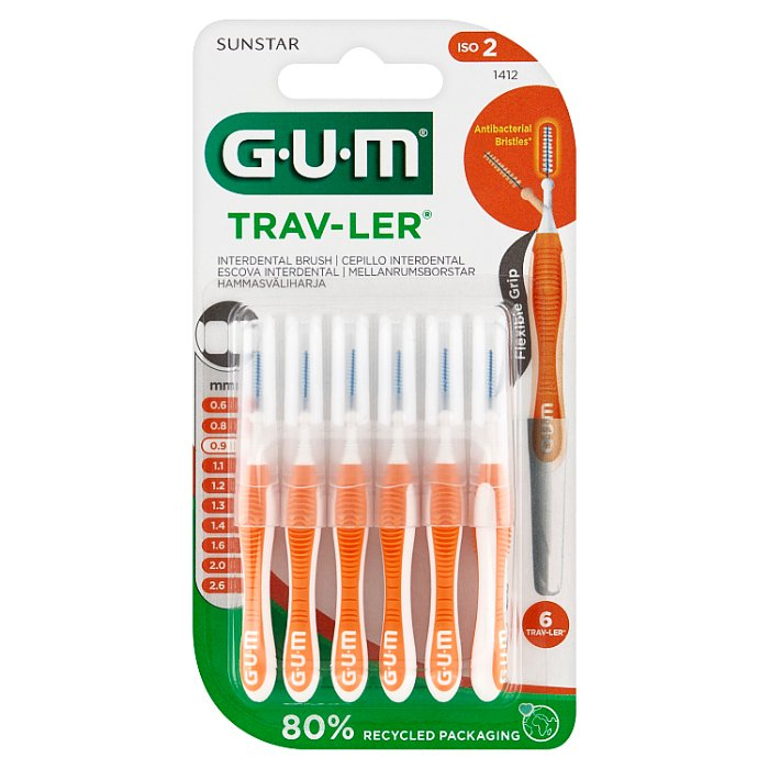 SUNSTAR GUM Trav-Ler Szczoteczki międzyzębowe 0,9 mm 6 sztuk