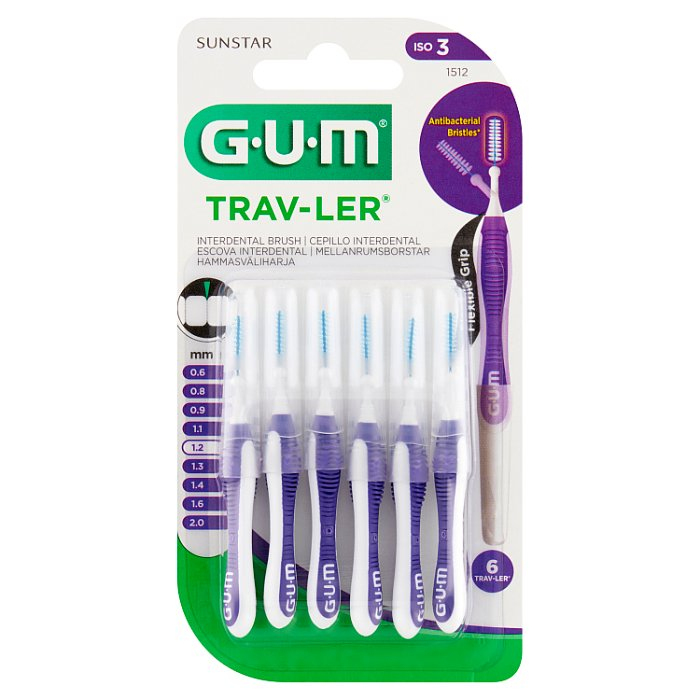 SUNSTAR GUM Trav-Ler Szczoteczki międzyzębowe 1,2 mm 6 sztuk