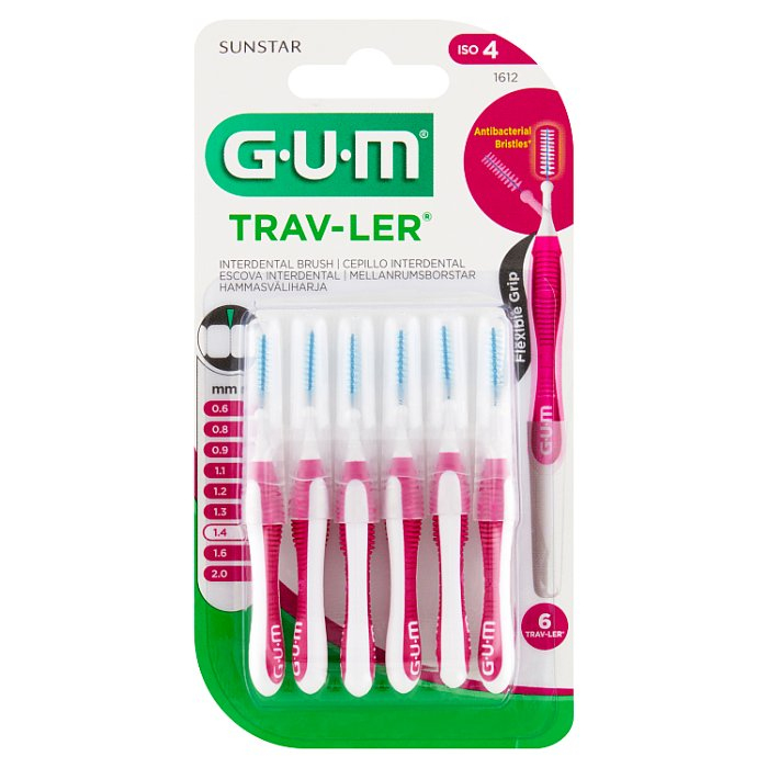 SUNSTAR GUM Trav-Ler Szczoteczki międzyzębowe 1,4 mm 6 sztuk