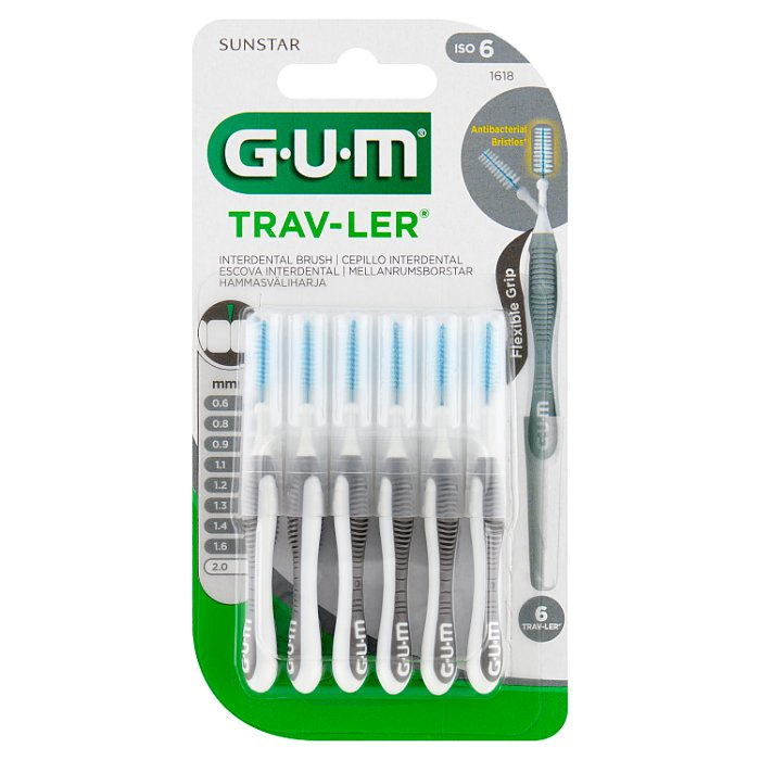 SUNSTAR GUM Trav-Ler Szczoteczki międzyzębowe 2,0 mm 6 sztuk