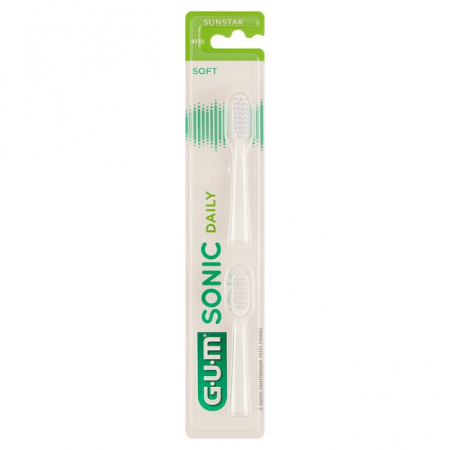 SUNSTAR GUM Wymienne końcówki do szczoteczki sonicznej ActiVital białe, 2szt.