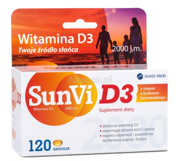 SunVi D3 2000 120 kapsułek