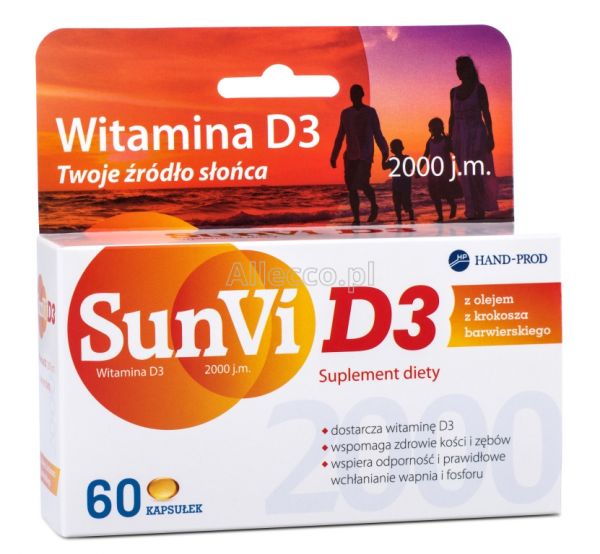 SunVi D3 2000 kapsułki, 60 szt.