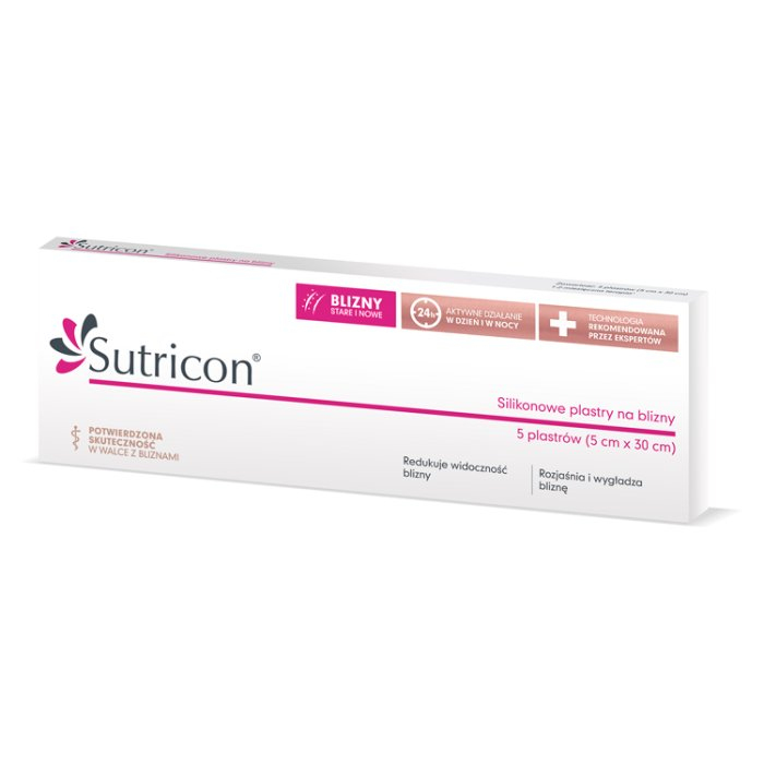 Sutricon silikonowe plastry na blizny 5 cm x 30 cm, 5 szt.