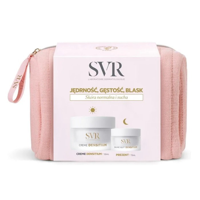 SVR Densitium zestaw: Krem odżywczy na dzień, 50 ml + Balsam regenerujący na noc, 15 ml + kosmetyczka