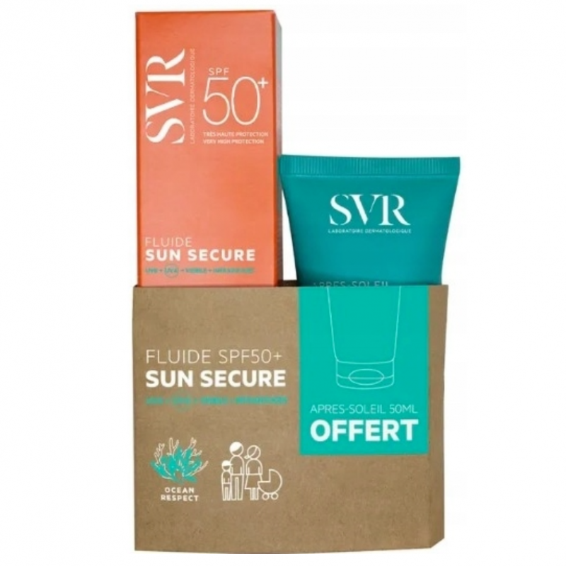 SVR Sun Secure Zestaw (fluid ochronny SPF 50+, 50 ml + balsam po opalaniu, 50 ml), 1 szt.