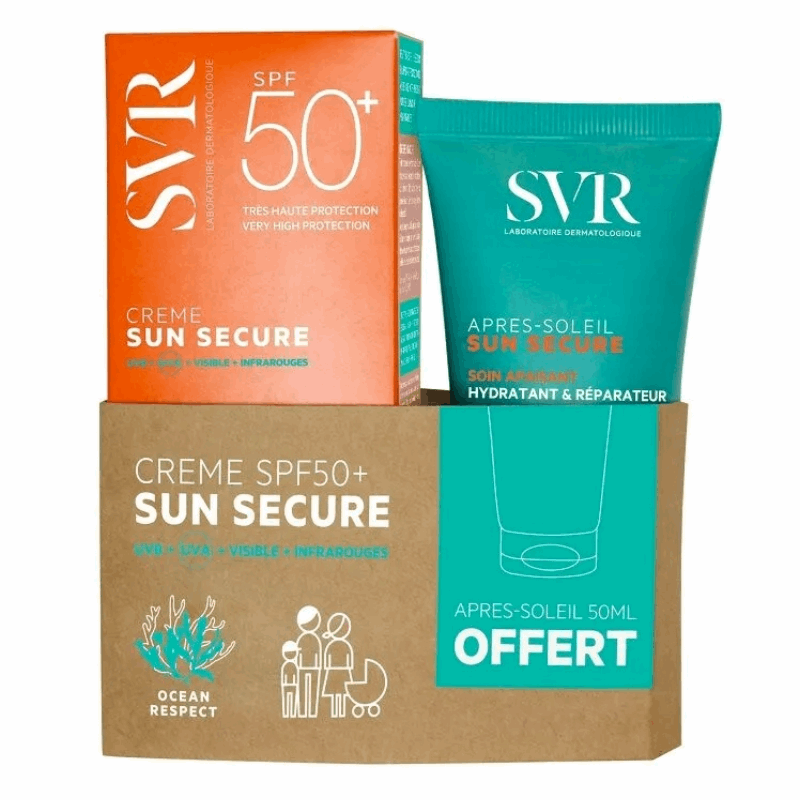 SVR Sun Secure Zestaw (krem ochronny SPF 50+, 50 ml + mleczko po opalaniu, 50 ml), 1 szt.