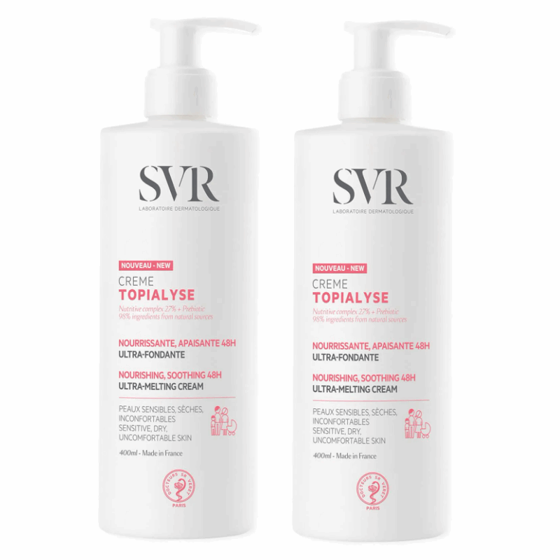 SVR Topialyse Krem odżywczy do skóry wrażliwej i suchej, 2 szt. x 400 ml