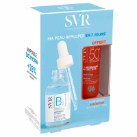 SVR Zestaw (B3 Ampoule Hydra serum, 30 ml + Sun Secure Blur SPF50+ Sans Parfum krem-mus, 15 ml), 1 szt.