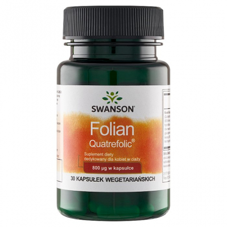 SWANSON Folian Quatrefolic 800 mcg 30 kapsułek