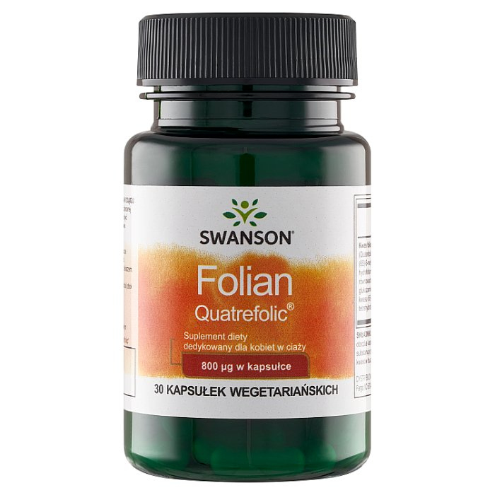 Swanson Folian Quatrefolic 800 mcg kapsułki, 30 szt.