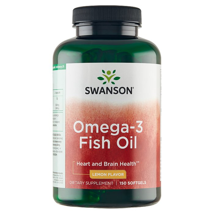 SWANSON Kwasy OMEGA-3 o smaku cytrynowym 150 kapsułek