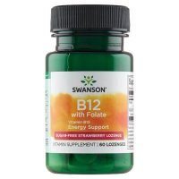 Swanson Vitamin B-12 + Folic Acid tabletki do ssania, 60 szt.
