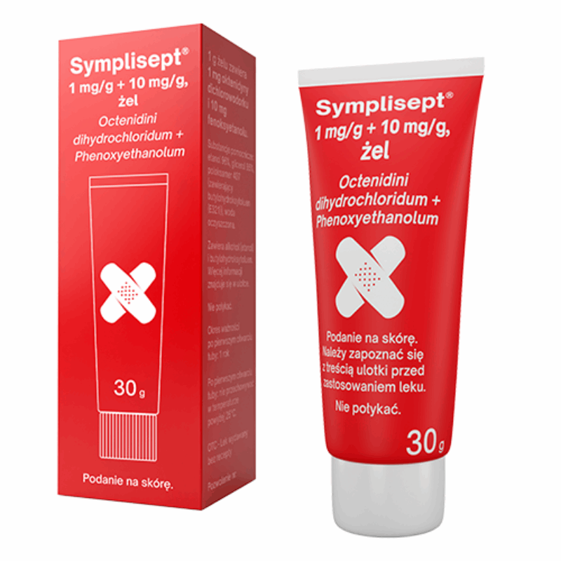 Symplisept 1 mg/g + 10 mg/g żel na skórę, 30 g