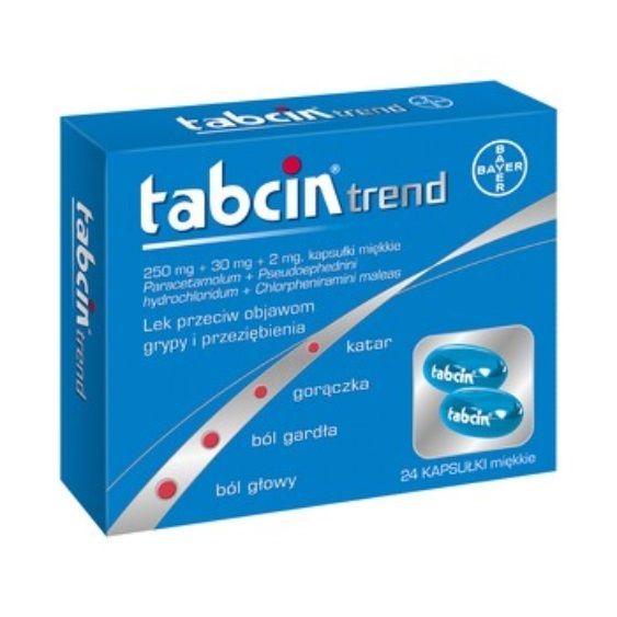 Tabcin Trend 250mg+30mg+2mg 24 kapsułki