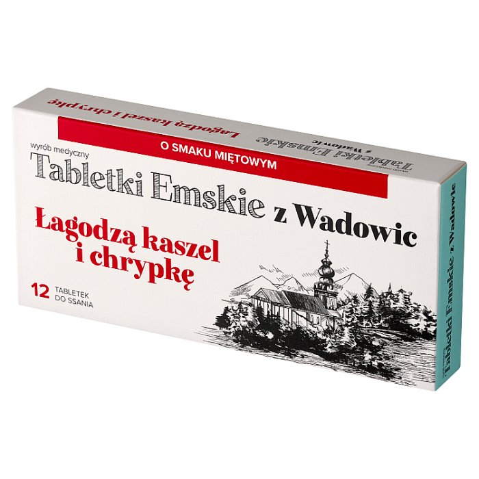 Tabletki Emskie z Wadowic tabletki do ssania na kaszel i chrypkę, 12 szt.