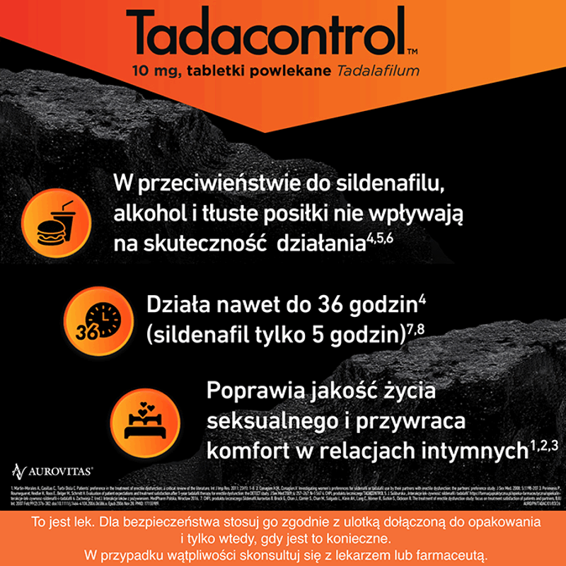 Tadacontrol 10 mg tabletki powlekane na erekcję, 2 szt.
