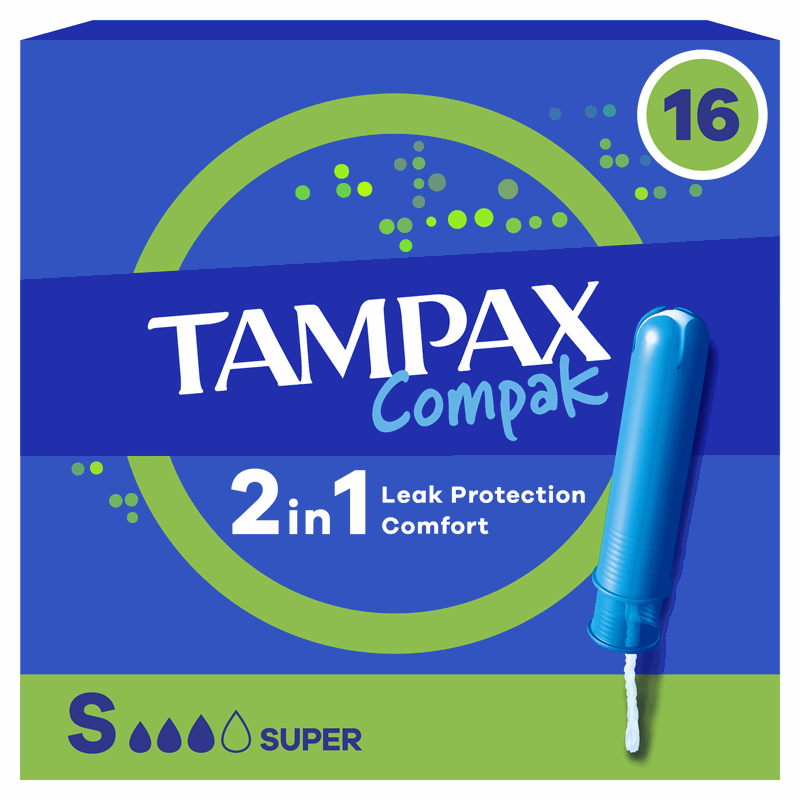 Tampax Compak Super Tampony z aplikatorem, 16 szt.