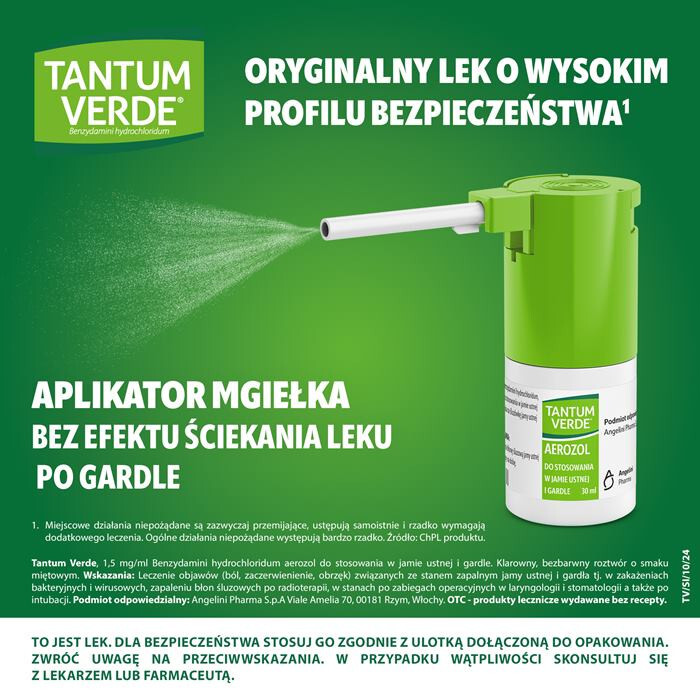 Tantum Verde 1,5 mg/ml aerozol do stosowania w jamie ustnej i gardle 30 ml