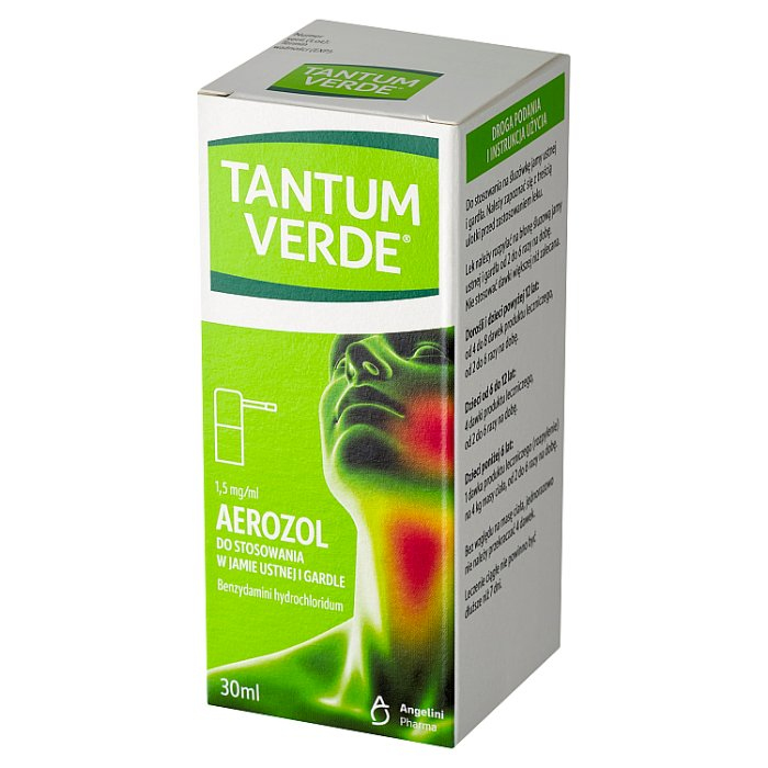 Tantum Verde 1,5 mg/ml aerozol do stosowania w jamie ustnej i gardle 30 ml