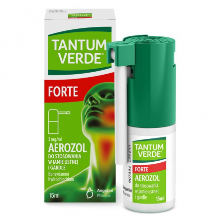 Tantum Verde Forte 3 mg/ml aerozol do stosowania w jamie ustnej i gardle 15 ml