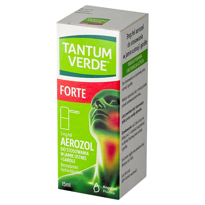 Tantum Verde Forte 3 mg/ml aerozol do stosowania w jamie ustnej i gardle 15 ml