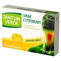 Tantum Verde pastylki na ból gardła o smaku cytrynowym, 20 szt.