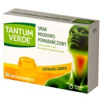 Tantum Verde pastylki na ból gardła o smaku miodowo-pomarańczowym, 30 szt.