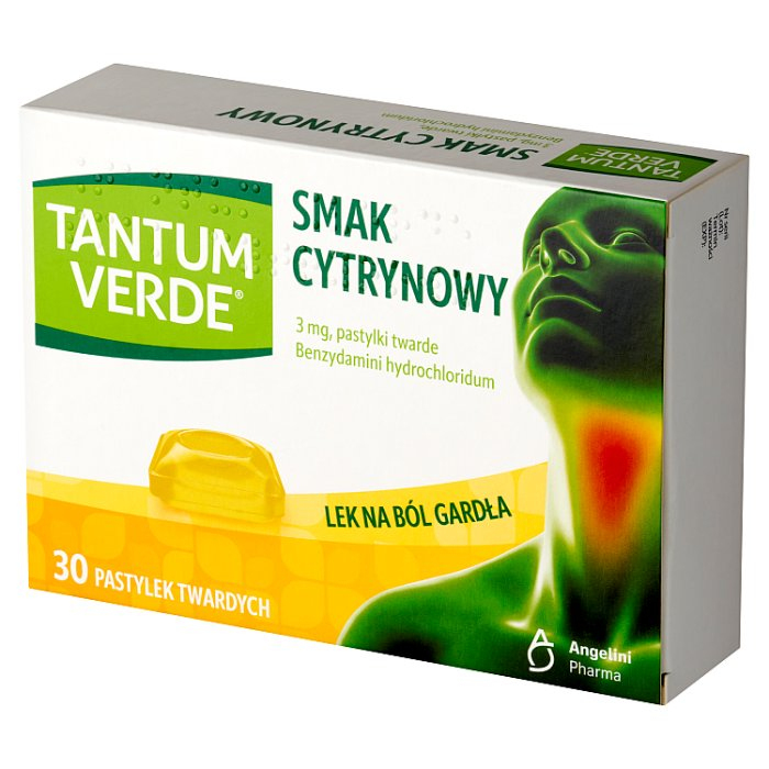 Tantum Verde pastylki na gardło o smaku cytrynowym, 30 szt.