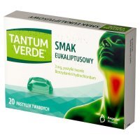 Tantum Verde pastylki na gardło o smaku eukaliptusowym, 20 szt.