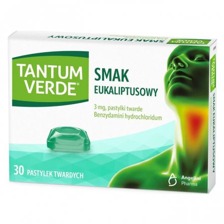 Tantum Verde pastylki na gardło o smaku eukaliptusowym, 30 szt.